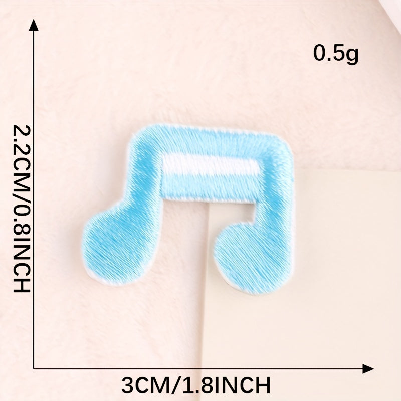 11pcs Embroidered Music Note Patch DIY Iron on Style