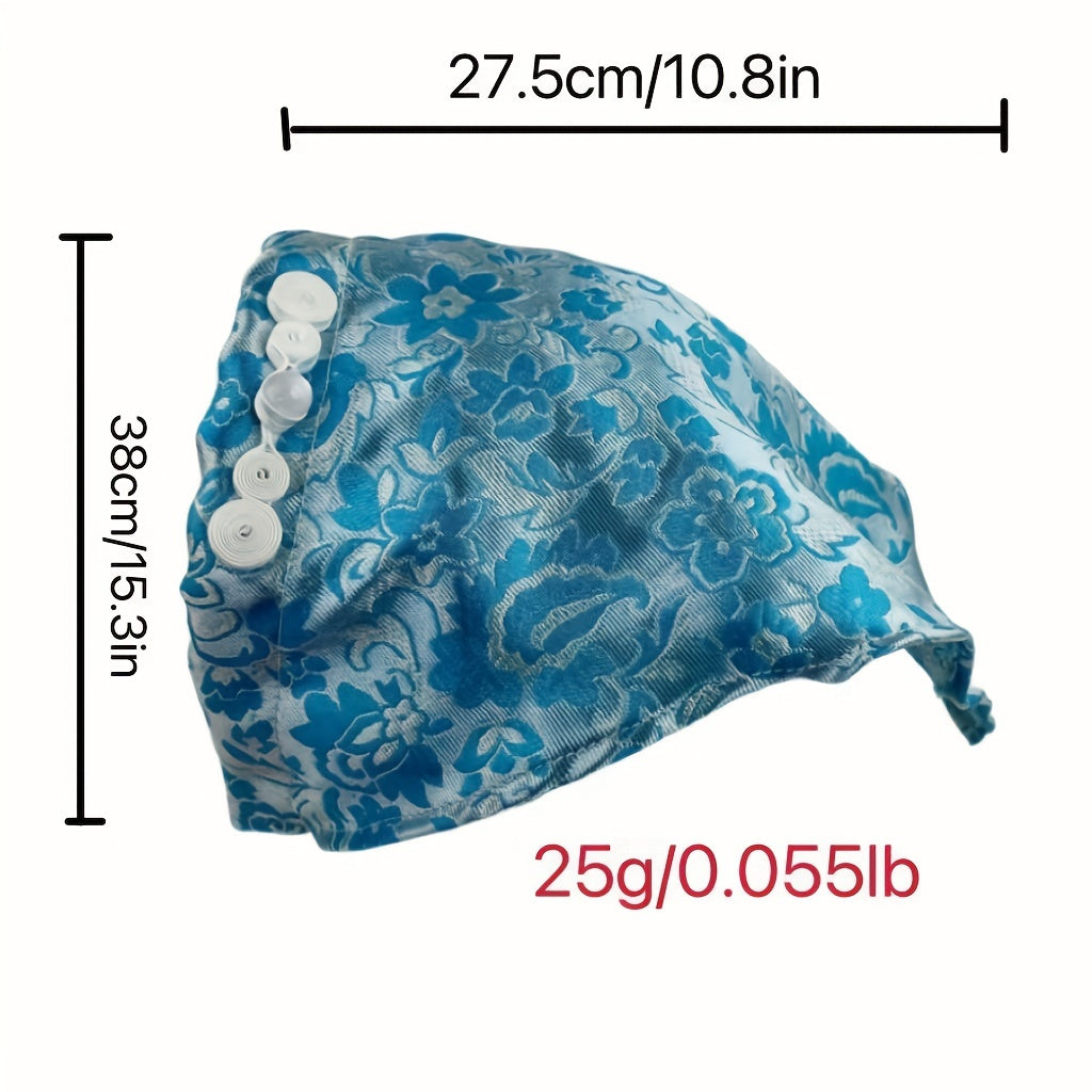 Satin Flower Jacquard Head Scarf Vintage Bandanas Hairband Y2K Headwrap