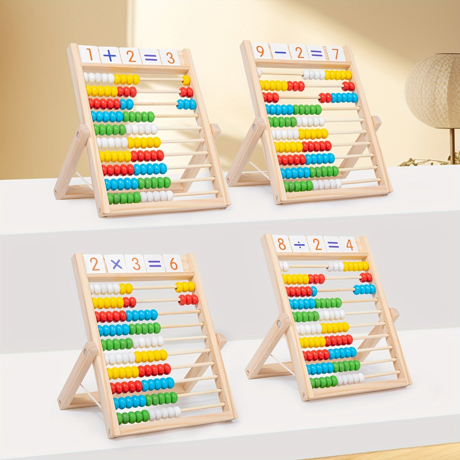 Wooden Abacus Toy for Early Learning Math - Preschool Educational Counting Beads