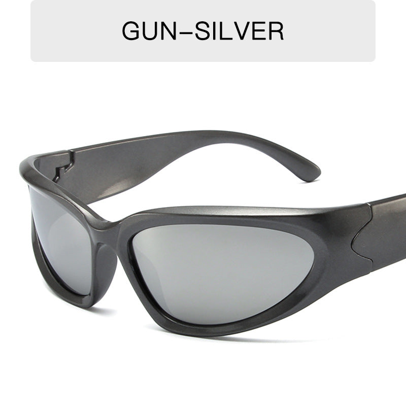 Y2K Punk Sports Sunglasses Wrap Around Sunshade Women Eyeglasses
