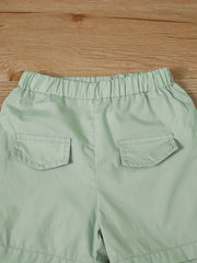 2pcs Boys Teen Checkerboard T-shirt & Shorts Set for Summer
