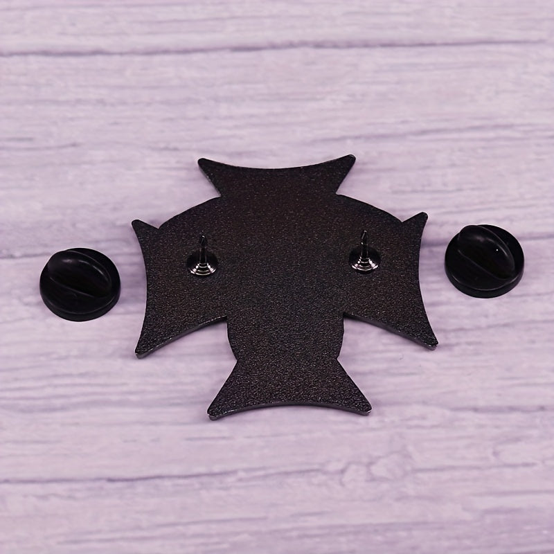 Engine Skull Brooch Cross Badge for Men