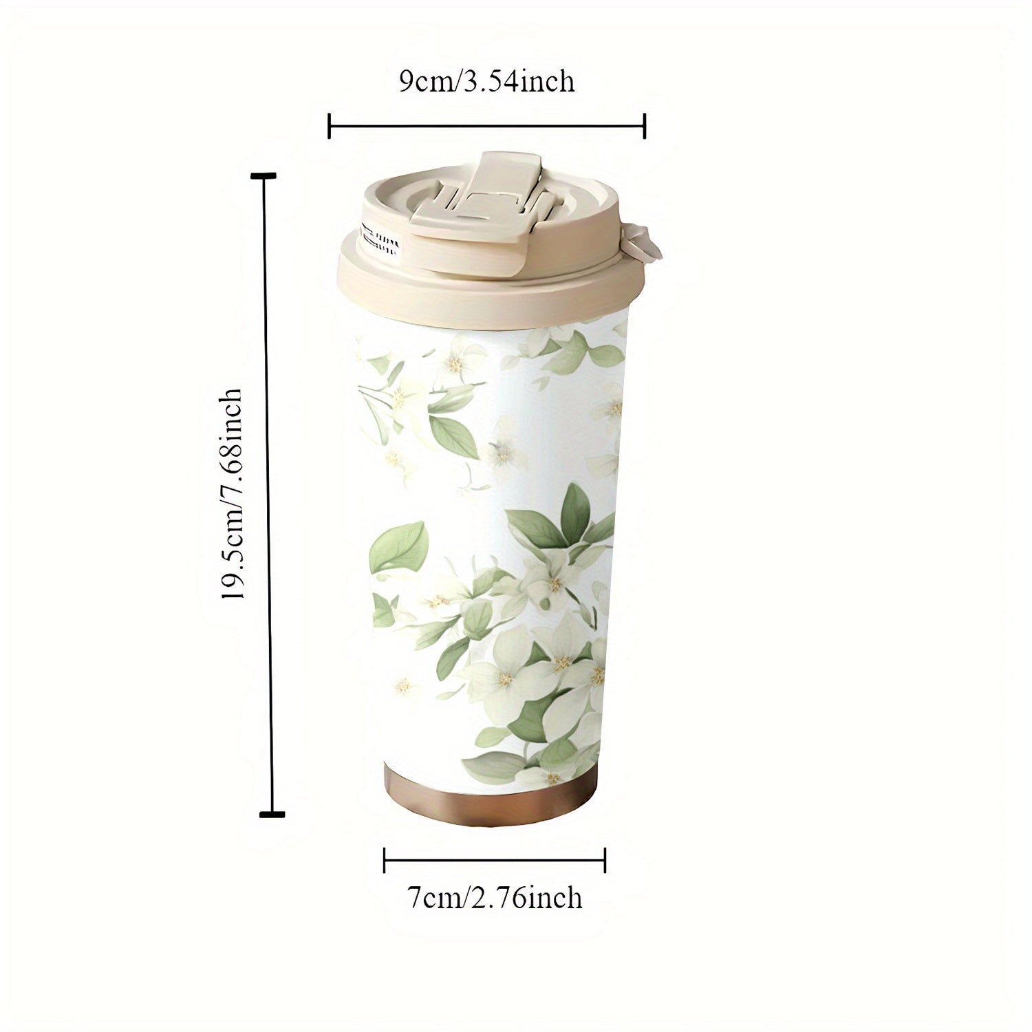Floral 316 Insulated Travel Tumbler: Stainless Steel Water Cup