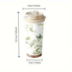 Floral 316 Insulated Travel Tumbler: Stainless Steel Water Cup