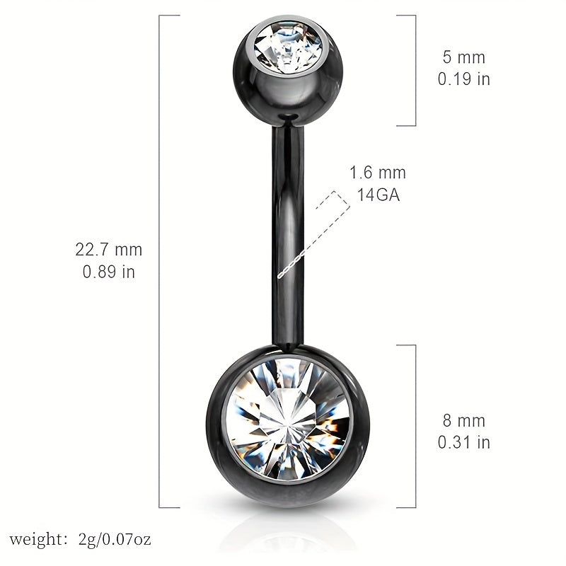 6pcs Surgical Steel 14G Navel Piercing Body Jewelry Men Women