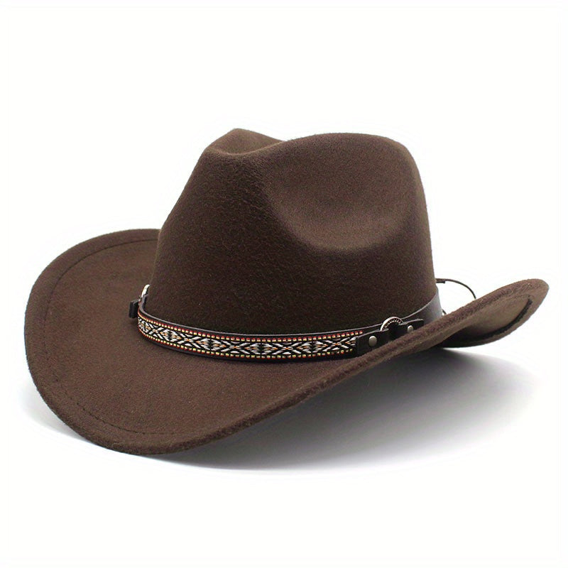 Men's British Style Woolen Western Cowboy Hat