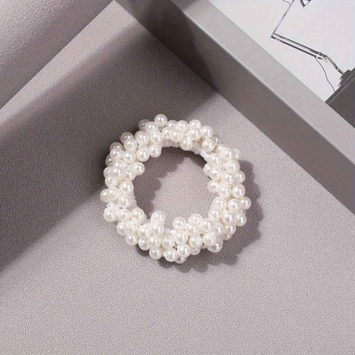 Faux Pearl Beaded Hair Tie Elastic Ponytail Holder Hair Accessories