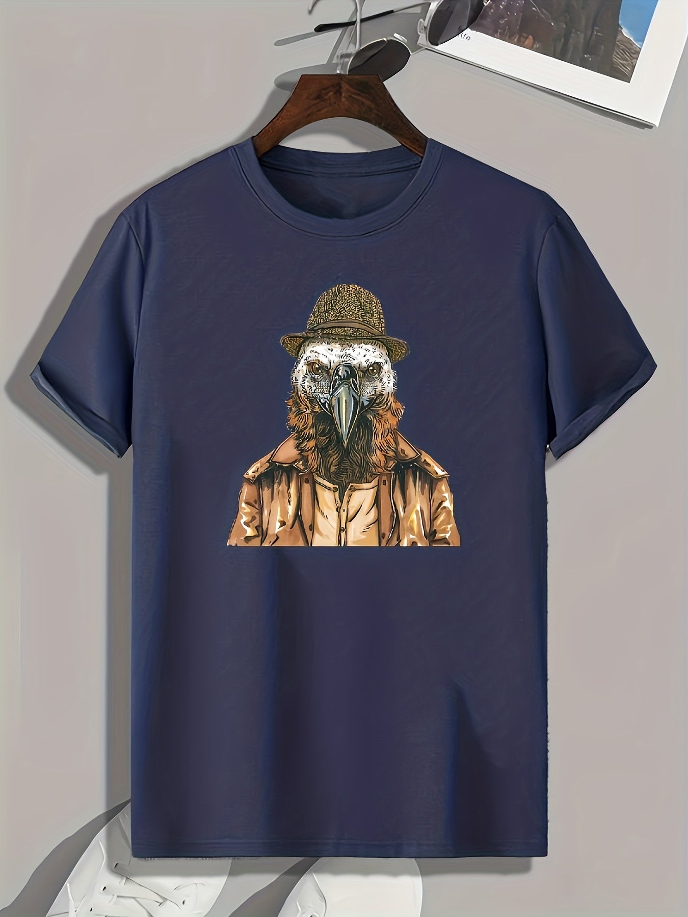 Eagle Print Men's Graphic T shirt for Summer