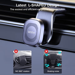 QOOVI Magnetic Car Phone Holder Air Vent Mount 360 Degree GPS Support