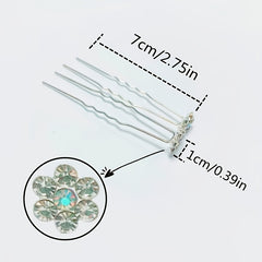 20pcs Bridal Crystal Rhinestone U Hairpins Wedding Party Women Hair Accessories