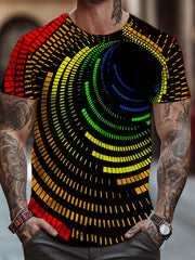 Men's Graphic Print Building Blocks T-shirt for Summer