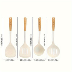 4pcs Portable Cooking Utensils Set Durable Frying Spatula Rice Soup Spoon