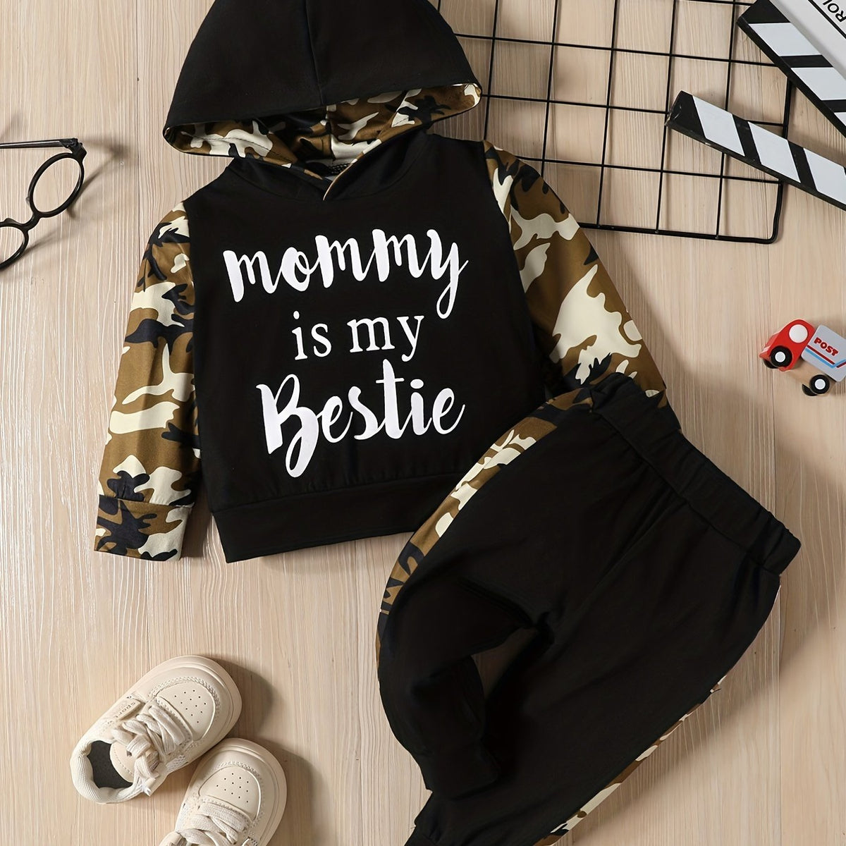 Camouflage Block 2pcs Outfit Toddler Baby Boys Hoodie Pants Set