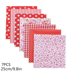 7pcs Small Cloth Set DIY Garden Floral Pure Cotton Dolls, Small Patchwork