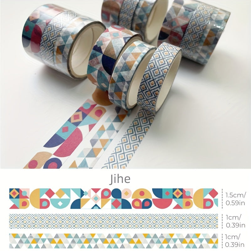 3 Rolls Basic Style Washi Tape Set - Decorative Masking Tape