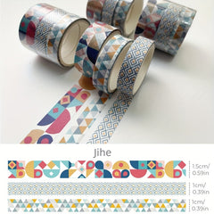 3 Rolls Basic Style Washi Tape Set - Decorative Masking Tape
