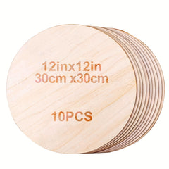 12 Packs Wood Circles for Crafts 30 48 cm Unfinished Wooden Cutouts for Crafts
