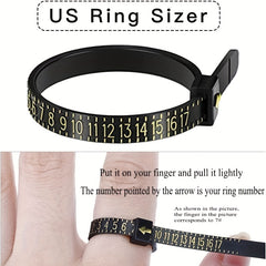 Plastic Ring Sizer Measuring Set Gauge Measure Tool Finger Measurer Jewelry