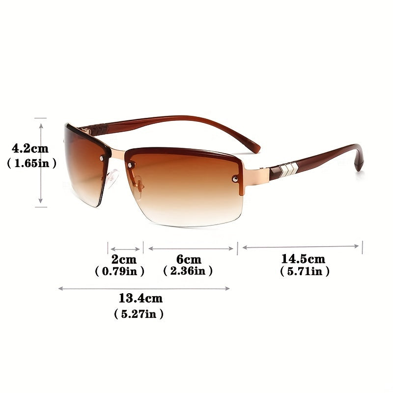Rectangle Metal Sunglasses Business Man Men Male Glasses Retro Vintage