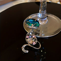 Kitty Rhinestone Lapel Pin Brooch Jewelry