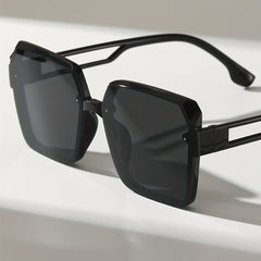 Oversized Square Sunglasses Y2K Hollow Temple UV400