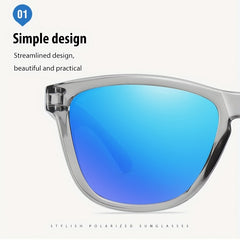 Polarized Square Sunglasses For Men UV400 Protection with Case and Cloth
