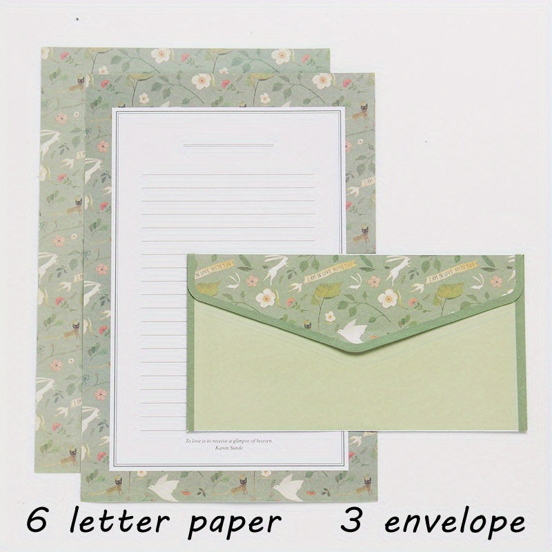 9pcs Stationery Writing Paper Set with Envelopes