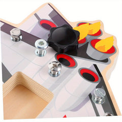 Educational Spaceship Busy Board Toy Set for Kids Recycled Wood Construction