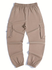 Men's Casual World Print Pockets Drawstrings Cargo Pants