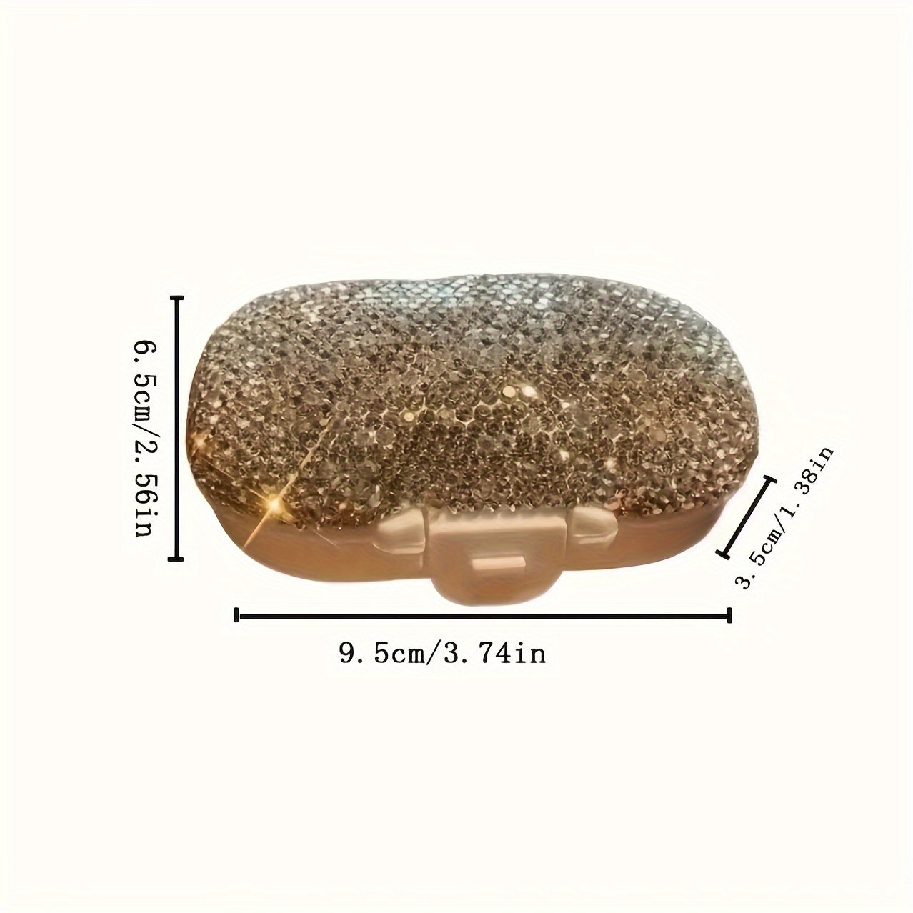 Diamond Pill Box High Capacity Portable Medicine Storage Travel