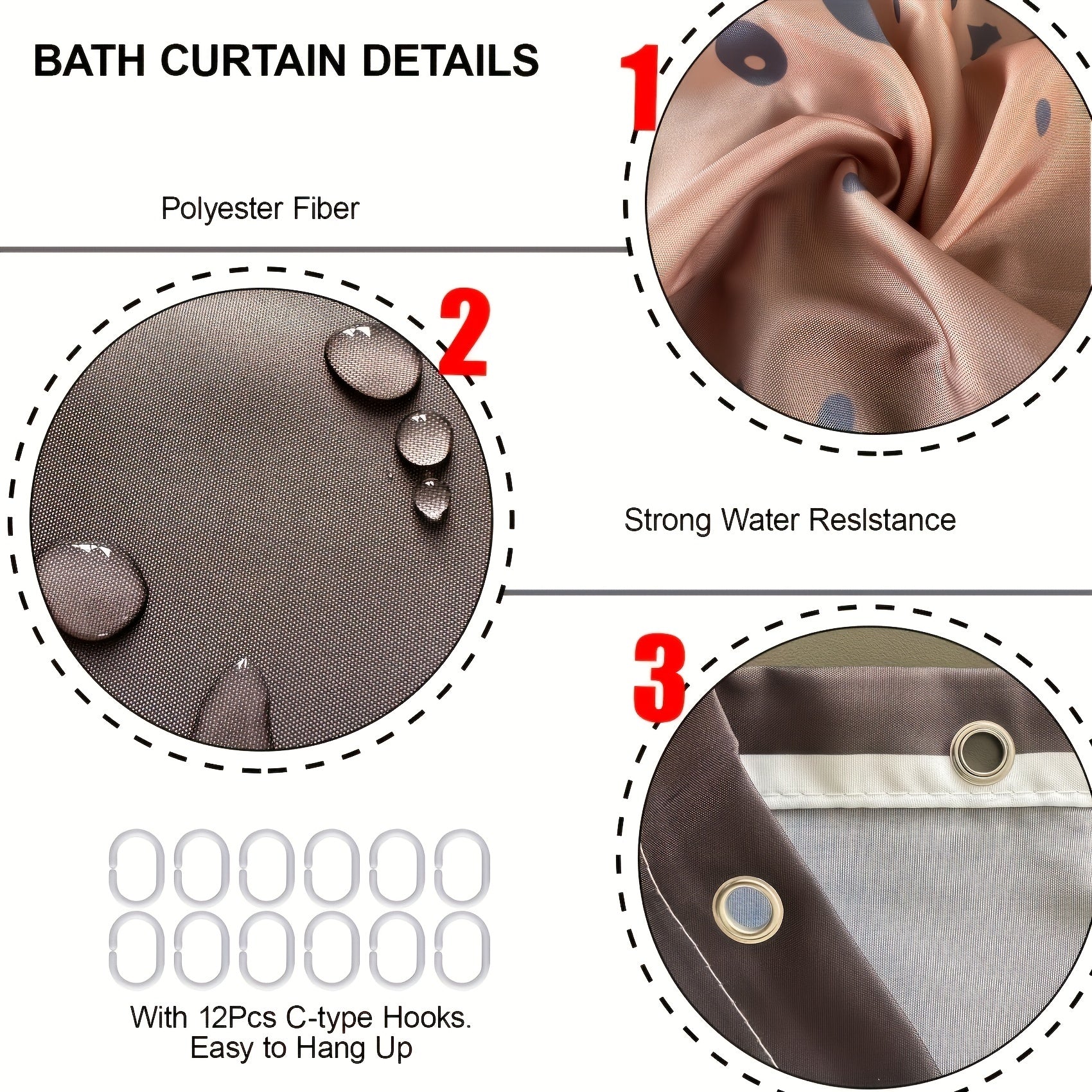Marble Shower Curtain Set Abstract Waterproof Fabric Bathroom Tub Decor