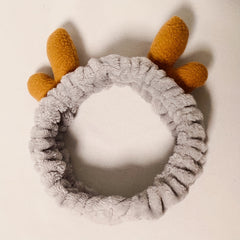 Cartoon Antlers Ear Headband Elastic Makeup Headband Plush Hair Band