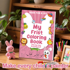 Step by Step Drawing & Coloring Book with Animal Fruit Transport & Rainbow Pages