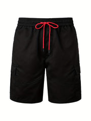 Men's Casual Pocket Waist Drawstring Cargo Shorts For Summer Outdoor Activities