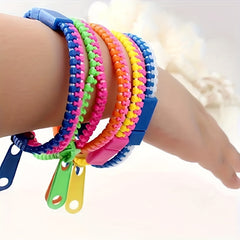 Zipper Bracelets Sensory Toys Bulk Set Neon Colors Kit - 10pcs