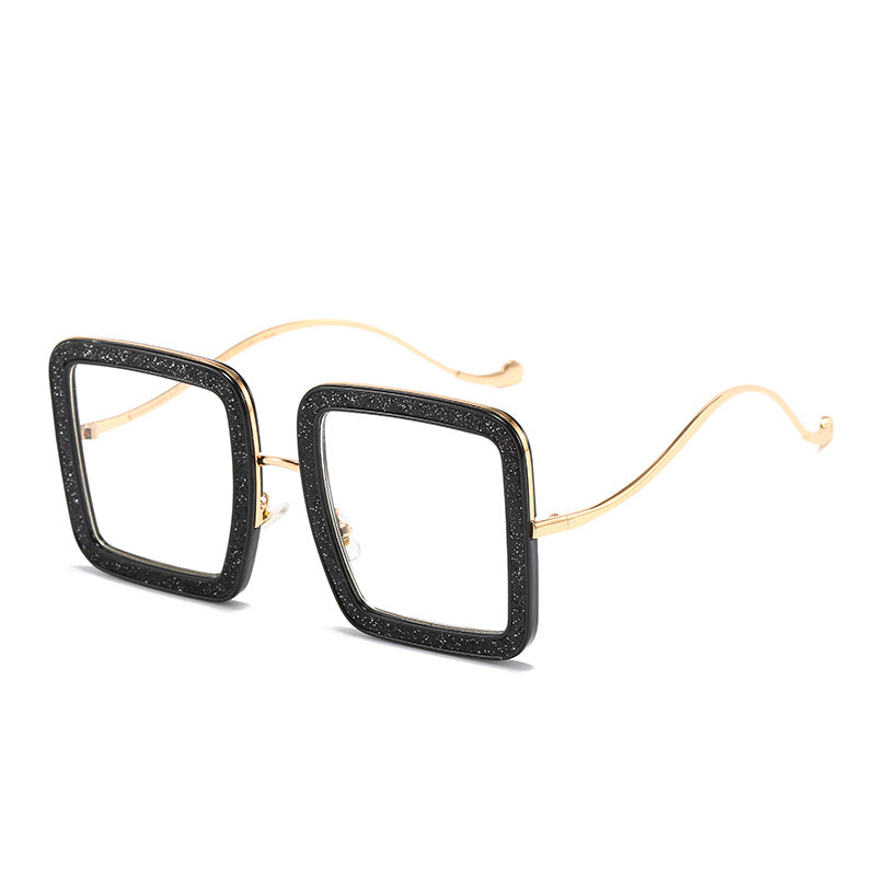 Glitter Diamond Square Frame Sunglasses