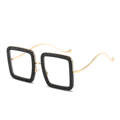 Glitter Diamond Square Frame Sunglasses