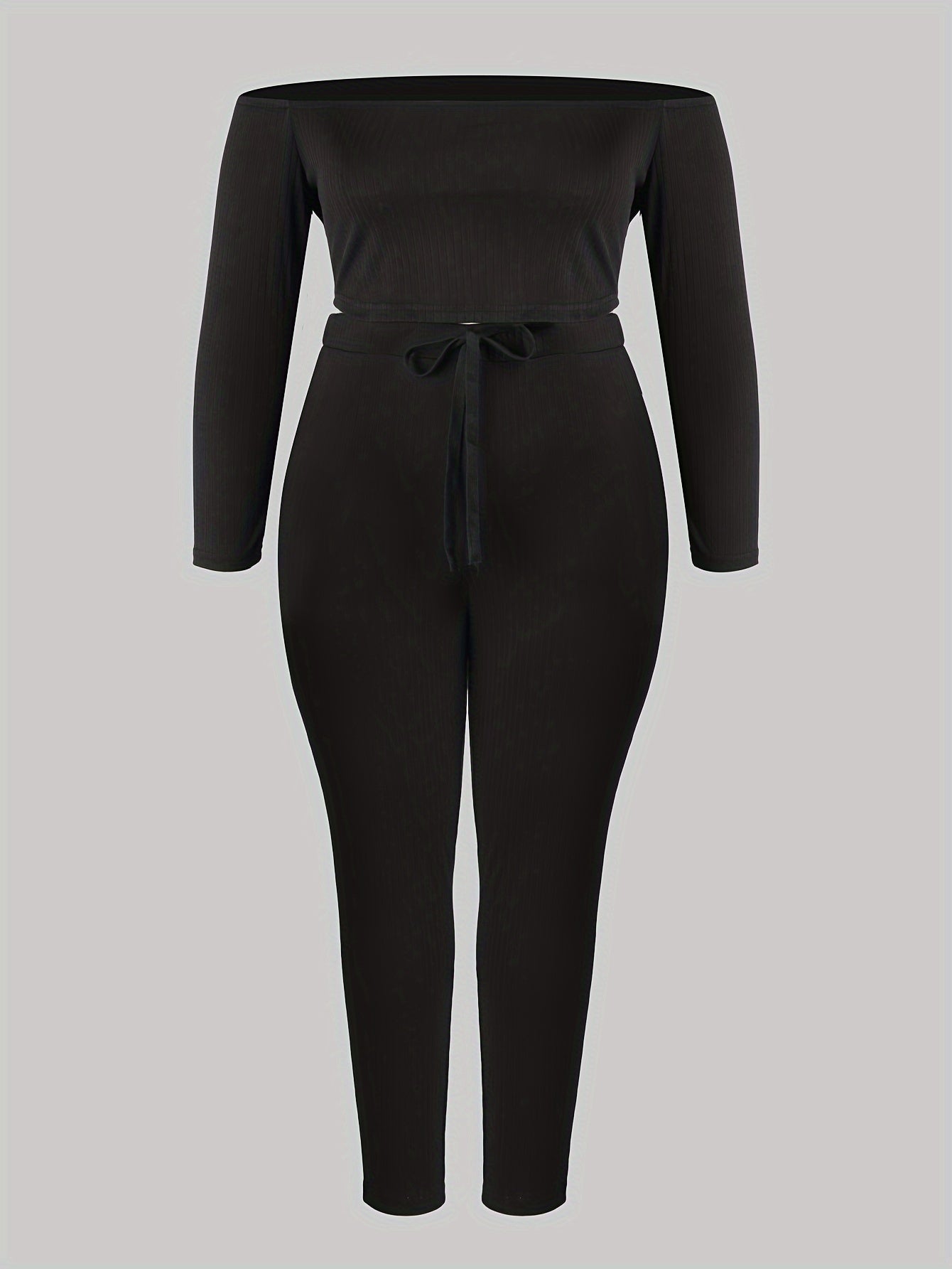  Ribbed Off Shoulder Top & Leggings Set