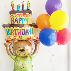 1pc Birthday Party Balloons Bear Cake Balloons & Decoration