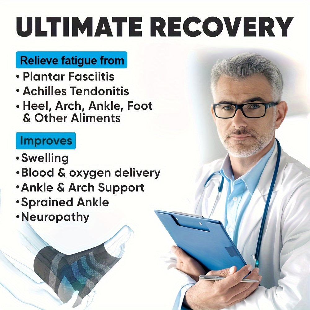 Compression Ankle Support Socks for Sports Recovery and Pain Relief