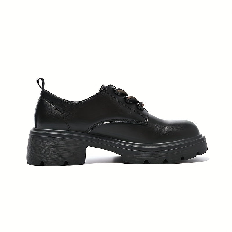 Comfortable Chunky Heel Oxfords Lace Up Shoes Women's Walking Shoes