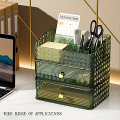 PET Material Drawer Storage Box for Cosmetics Stationery Bathroom Toiletries