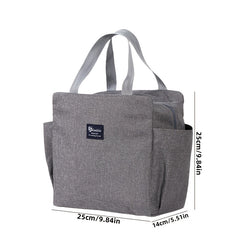 Large Capacity Dual Side Pocket Insulated Tote in Pink Gray Navy