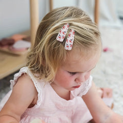 20 Pcs Floral Print Toddler Hair Clips Non Slip Snap Clips Polka