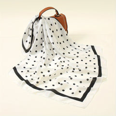 Polka Dot Print Square Scarf Solid Bandana Woman Neckerchief