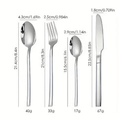 24pcs Silverware Set Mirror Polished Cutlery Utensil Set Home Kitchen