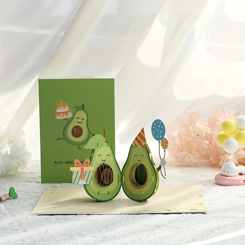 3D Avocado Birthday Card - Send Unique Wishes