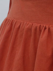 Women's Plus Button Decor Elastic Waist Solid Maxi Skirt