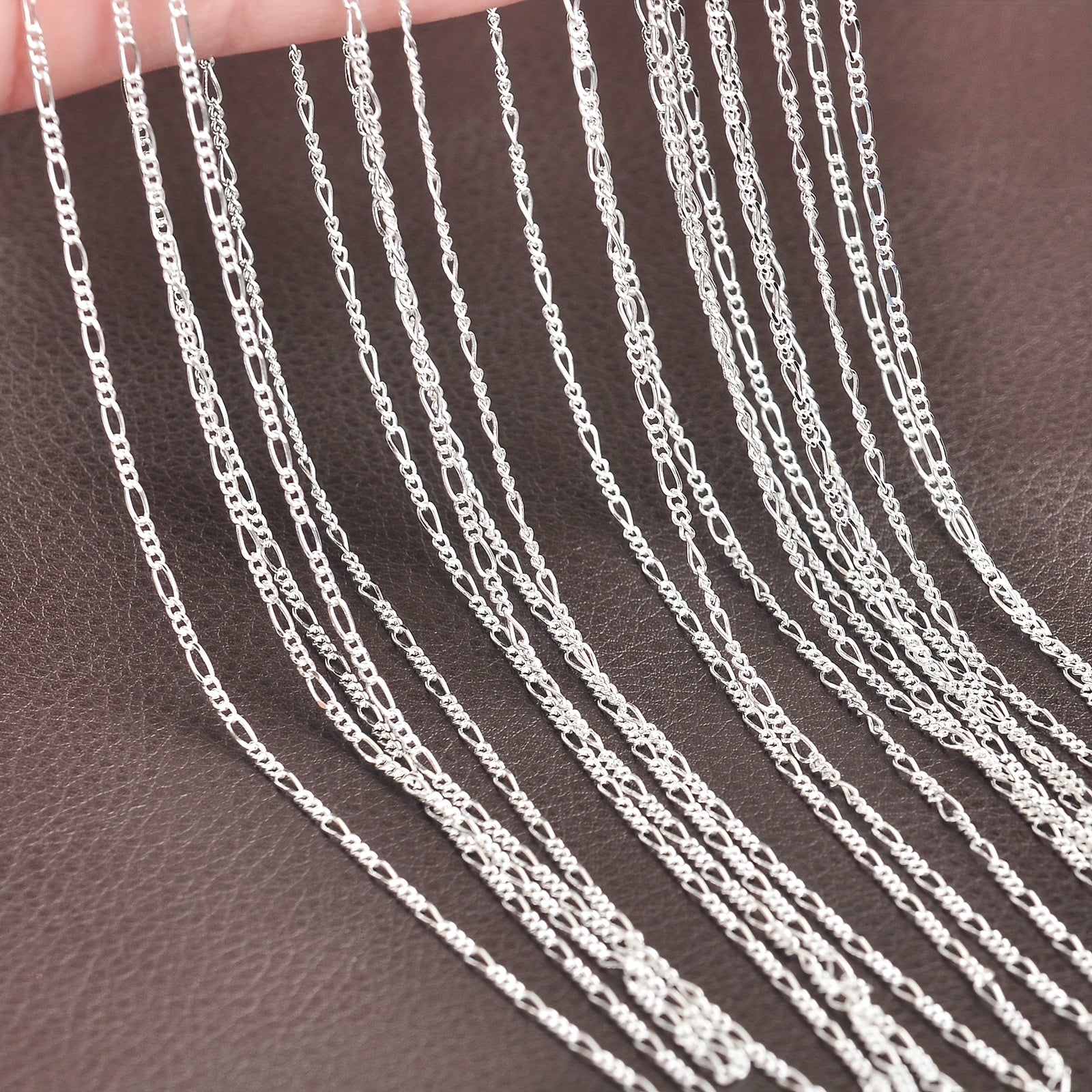 925 Sterling Silver Plate Chain Collar Necklace for DIY Jewelry