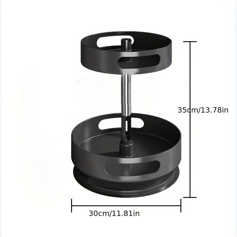 2-Layer Rotating Seasoning Bottle Rack Kitchen Storage Accessory